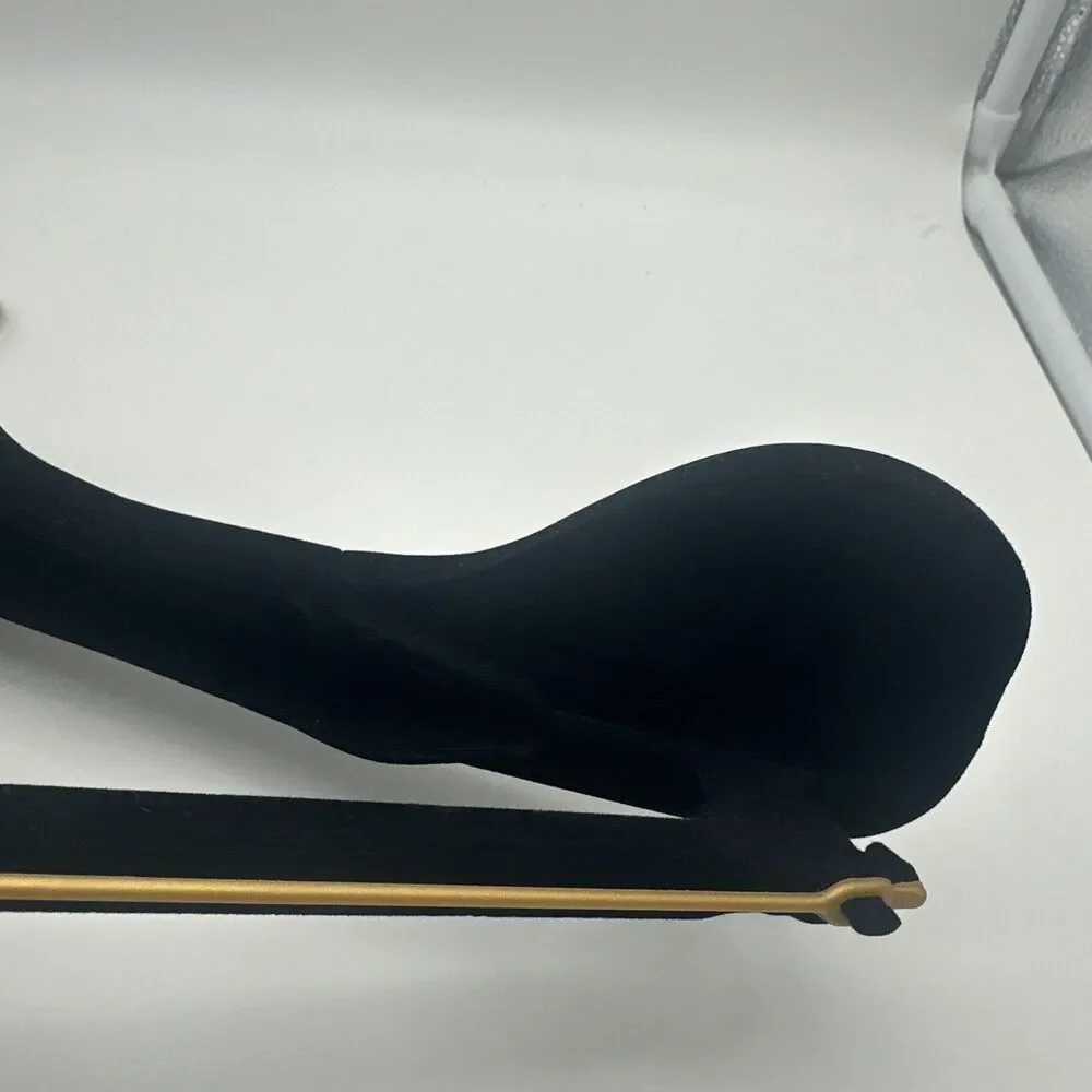 Versace Black Velvet Suit Coat Hanger Gold Logo Luxury Designer